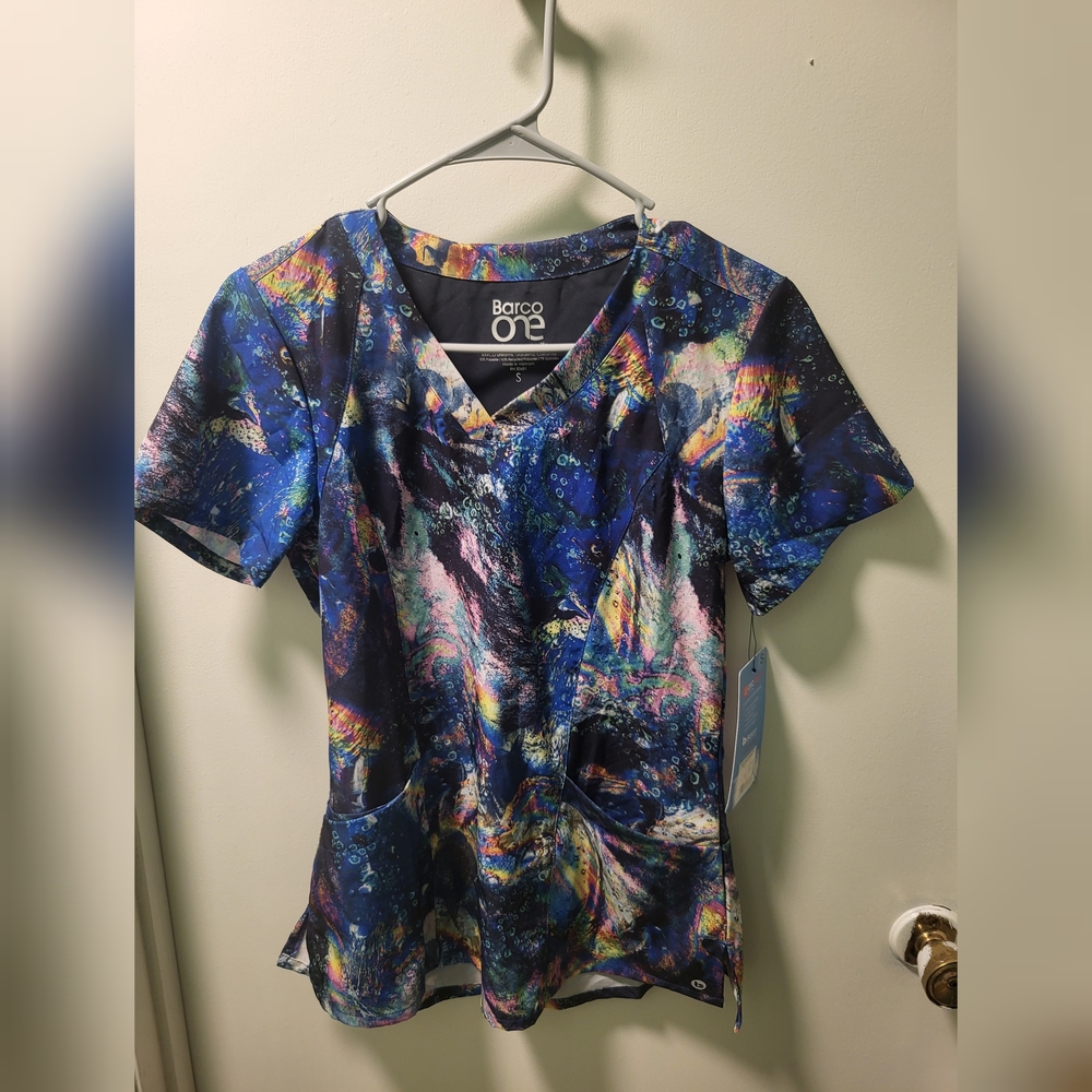 Barco One Colorful Abstract Scrub Top